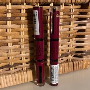 NIB NWT NYX Dual-Ended Lipstick and Gloss in Deep Red Burgandy